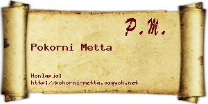 Pokorni Metta névjegykártya